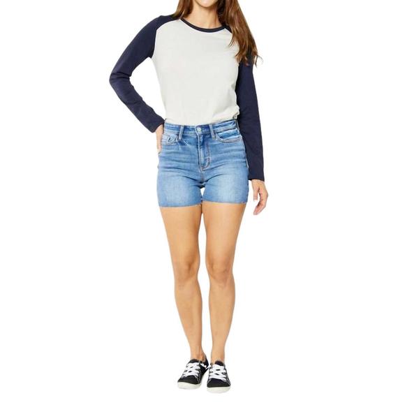 NEW JUDY BLUE high waist shorts in blue - Picture 5 of 5